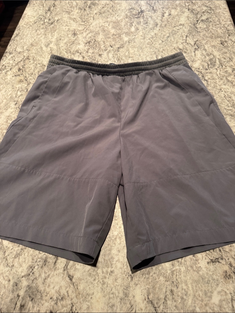 Men's Athletic Gray Training Shorts with Elastic Waist